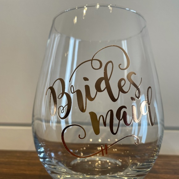 4 Stemless Wine Glasses Bridesmaid / Bride - Picture 2 of 4